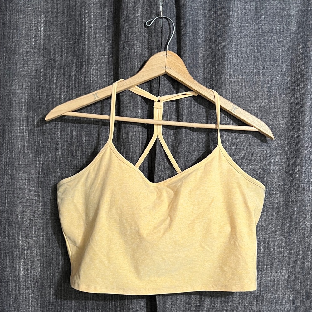 Calia pale orange cropped sports bra racerback tank size 1X